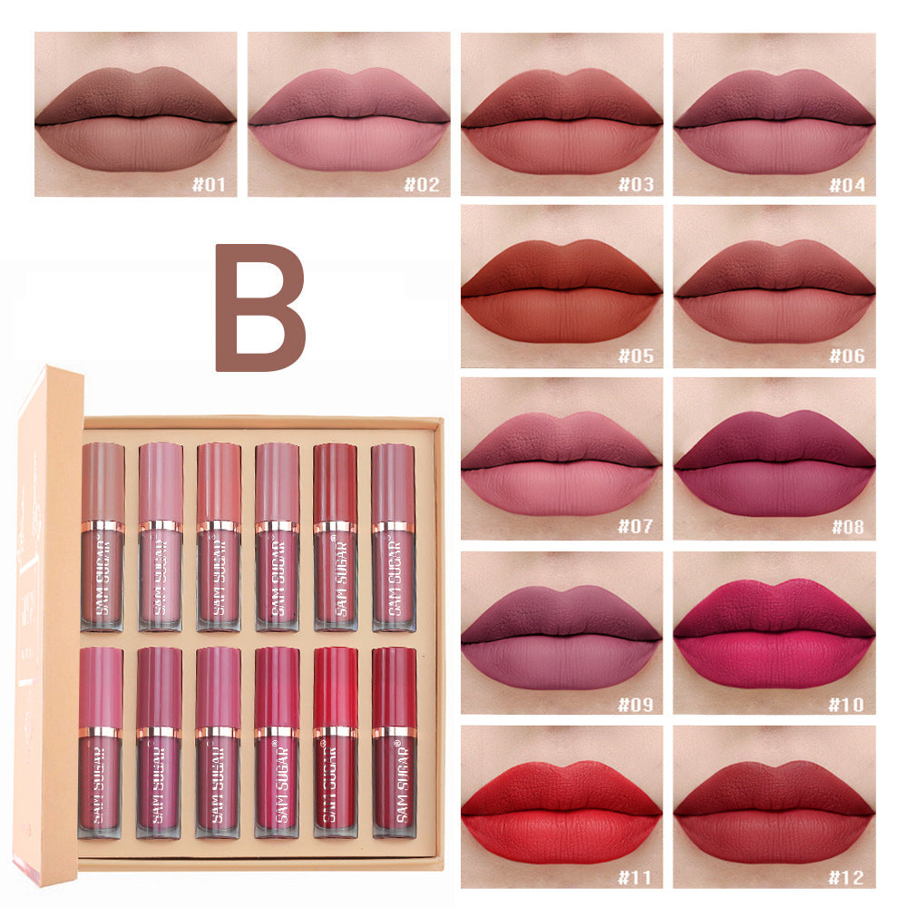 Pearlescent matte velvet lip gloss